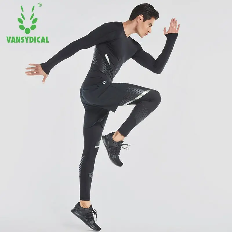 VANSYDICAL 2018 Бег спортивные Костюмы Для мужчин сжатия Колготки для новорождённых