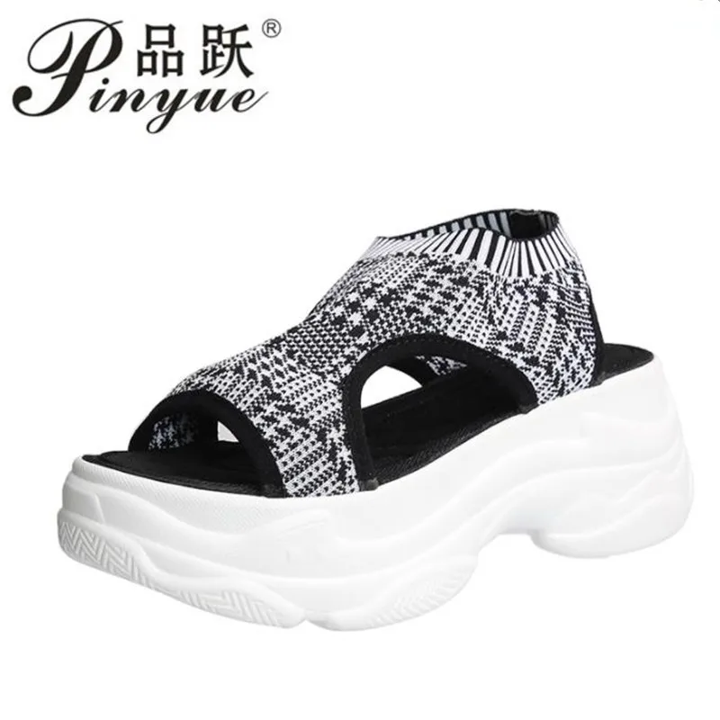 

2019 Women's Sandals Spring Summer Ladies Beach Shoes Black Soft Sole Shoes Thick Bottom Sandals Muffin Bottom Shoes Platform
