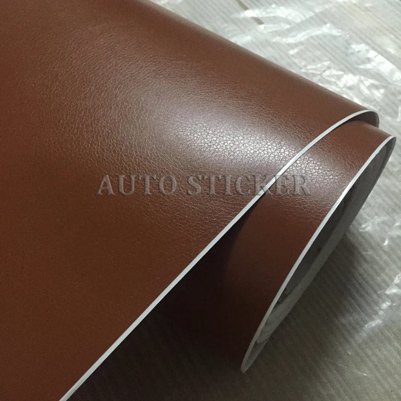 brown coffee leather car interior vinyl wraps 1