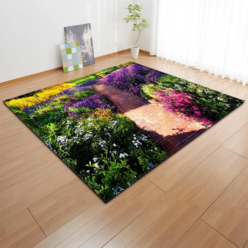 Креативные 3D печатные садовые цветочные коврики для прихожей и ковры для спальни гостиной кухни ванной Противоскользящий ковер напольный коврик - Цвет: O