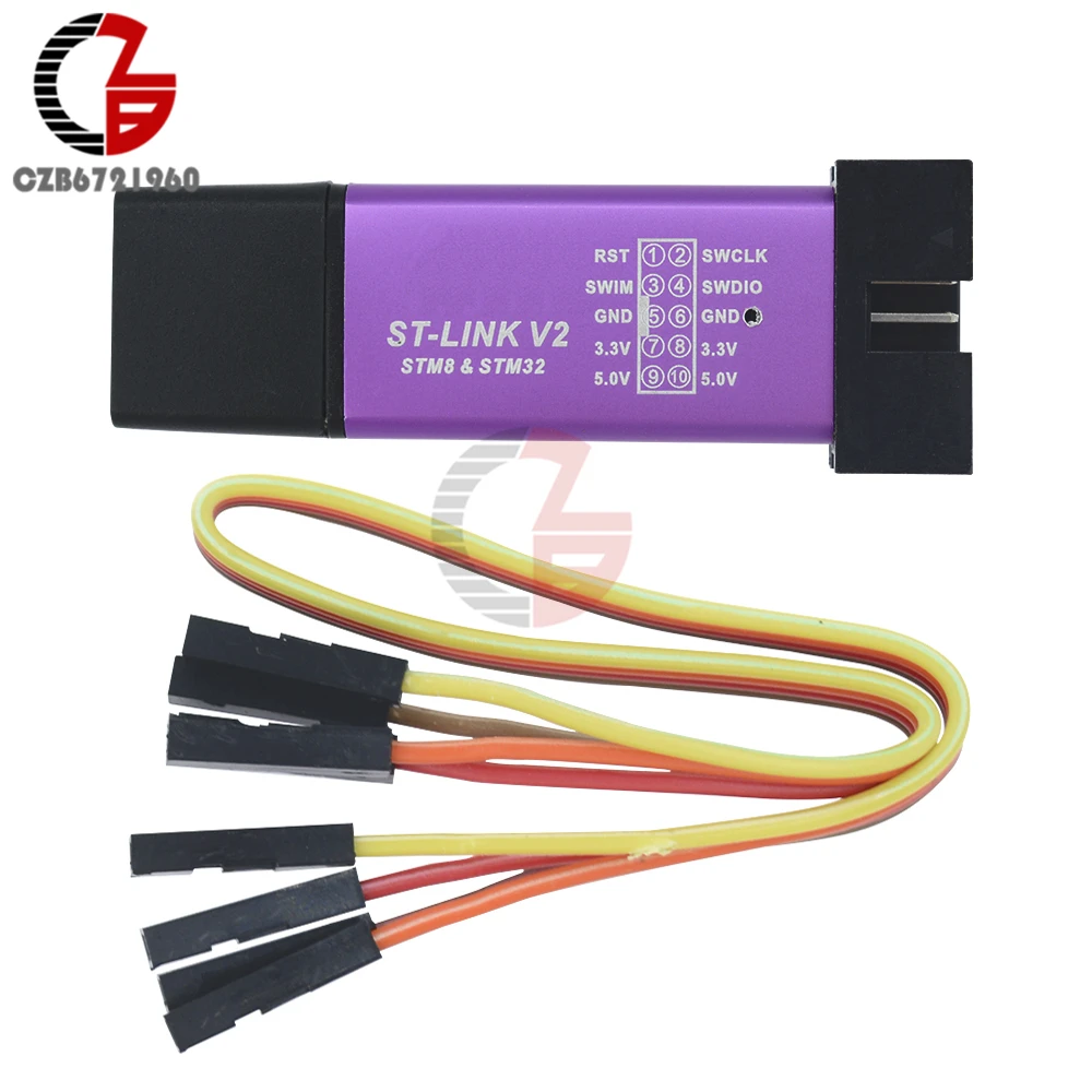 1 комплект ST LINK Stlink ST-Link V2 мини STM8 STM32 Симулятор программное устройство для загрузок программирования с крышкой DuPont кабель