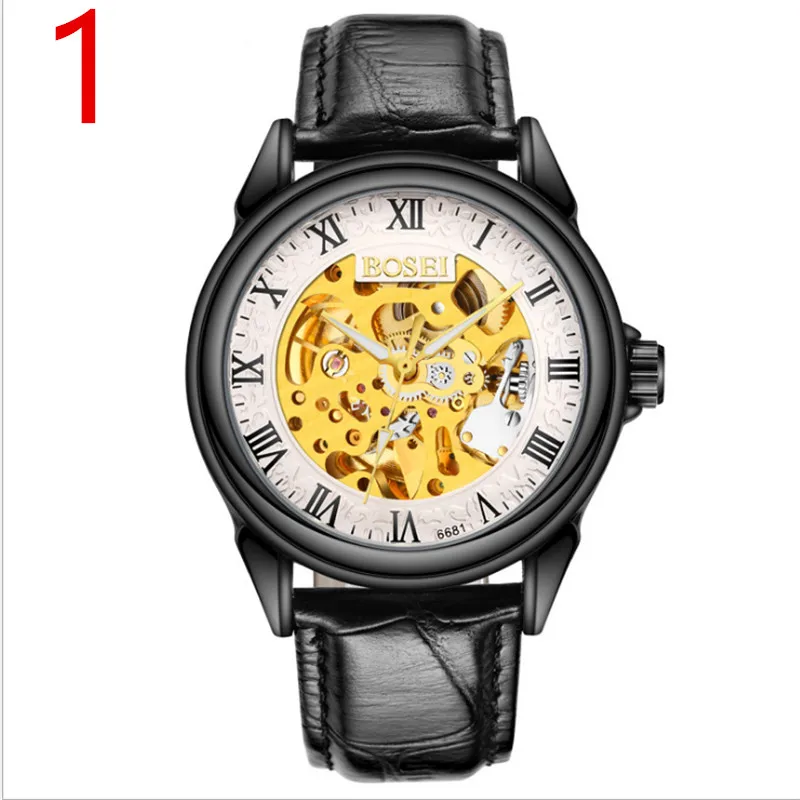 

2019 new watch men's mechanical watch men's watch brand automatic waterproof leather student fashion tide