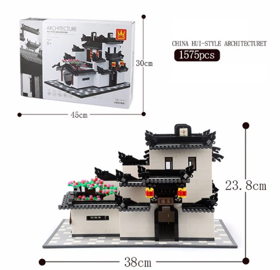 Китайские triditional структура модель строительные блоки сборка архитектура Китай дом трюки развивающие игрушки Подарки 5310