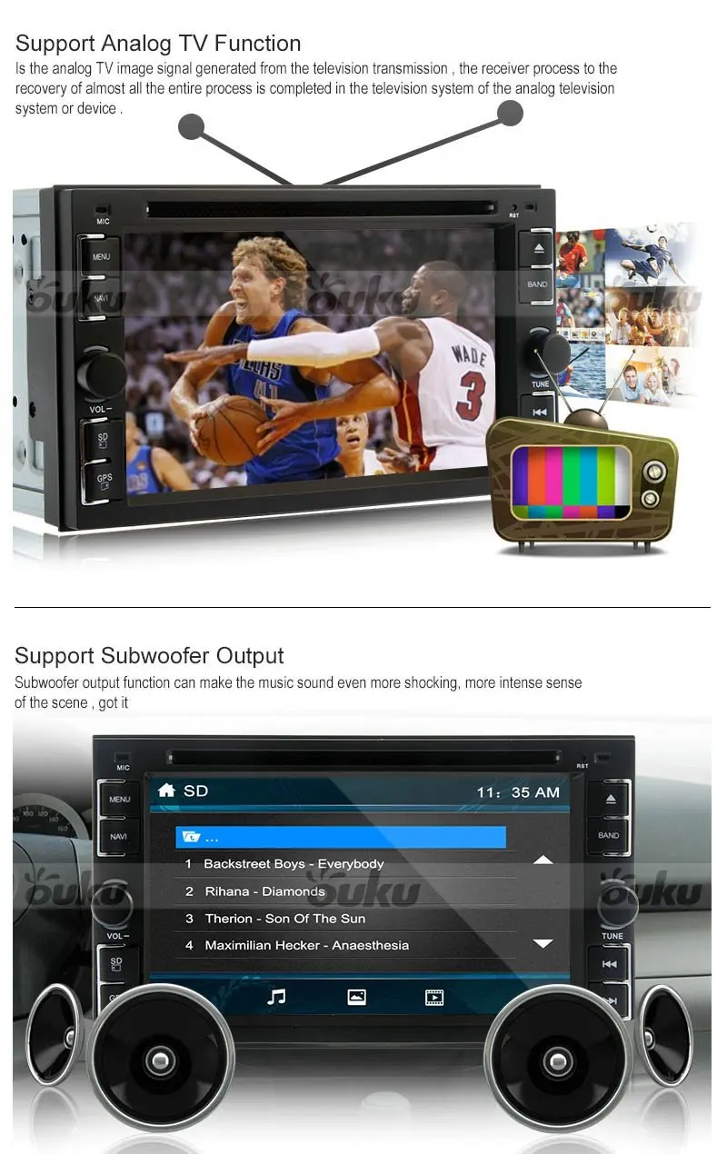Bluetooth аудио двойной Din Авторадио в тире Автомобильный видео плеер Авто DVD стерео 6 2