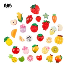 AHB 30pcs/set Flat Back Resin Mixed Random Candy Fruits Resins DIY Flat Back Resins for Hair bow Embellishment Accessories split bow back frilled mixed media dress