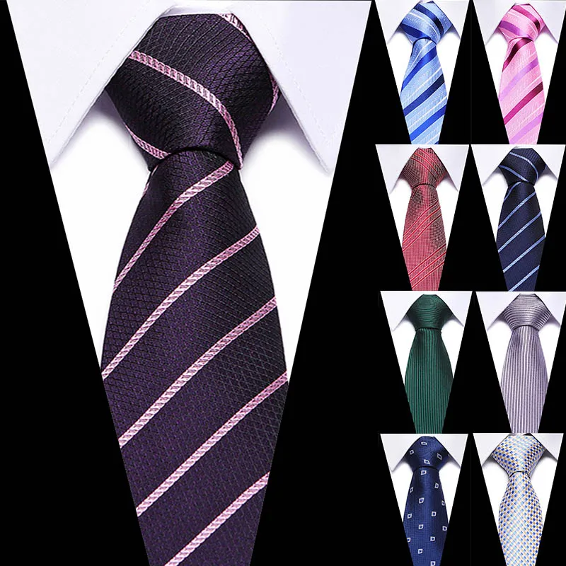 

Men Tie Floral Striped 100% Silk Jacquard Woven Necktie Gravata Corbatas Hanky Tie Set for Men Formal Wedding Party