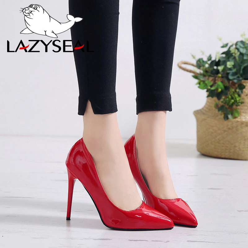 LazySeal Women Pumps High Heels Shoes Woman Stiletto Pointed Toe Female Sexy Party Shoes Office Lady Wedding Party Plus Size