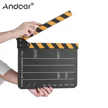 Andoer акриловая пленка для кинотеатра Clapboard сухое стирание фильм tv Cut Action Scene нумератор с хлопушкой с желтой черной белой палкой