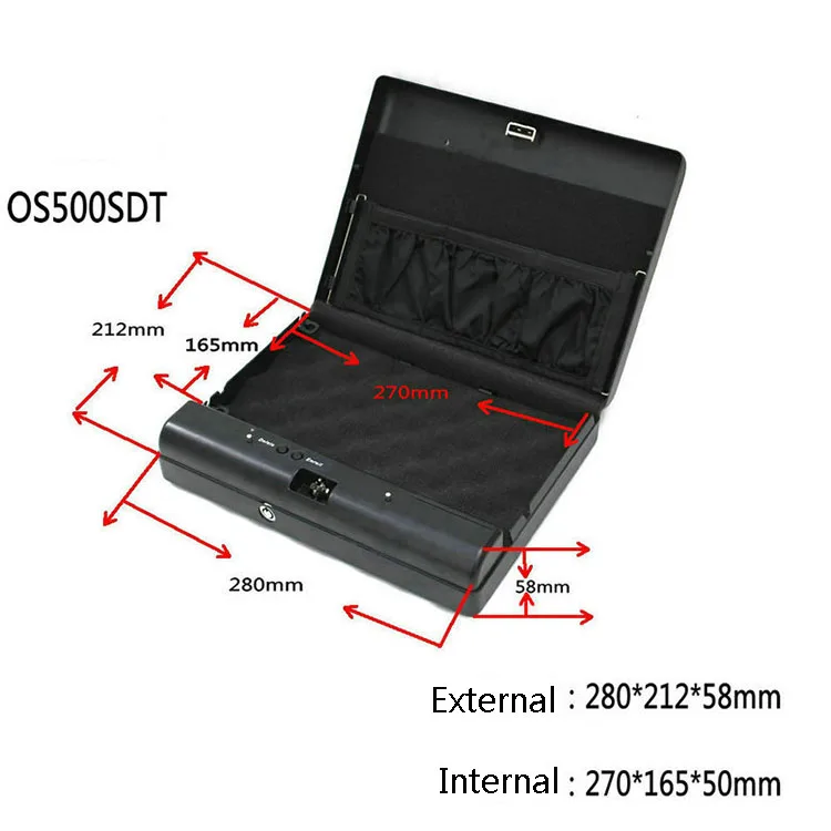 Портативный Сейф для отпечатков пальцев, твердый стальной замок для Ключей Безопасности, сейфы для денег, драгоценности, коробка для пистолета, мини автомобильный Сейф OS500SDT