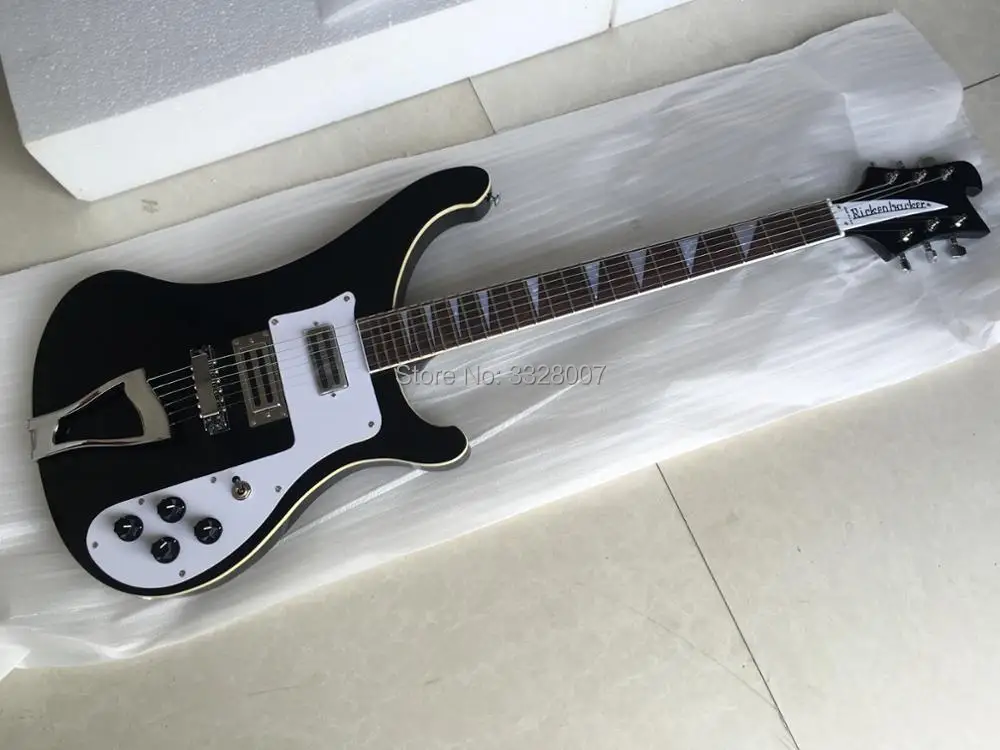

custom shop 6 strings rick 481 guitar in black with silver hardware;free shipping
