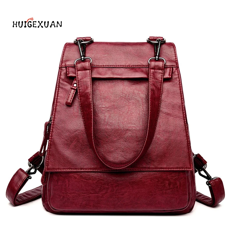 

New Women Backpack Korean Casual PU Leather Women Backpacks For Trip Bag Teenage Girls Female School Bags Backpacks Shoulder Bag