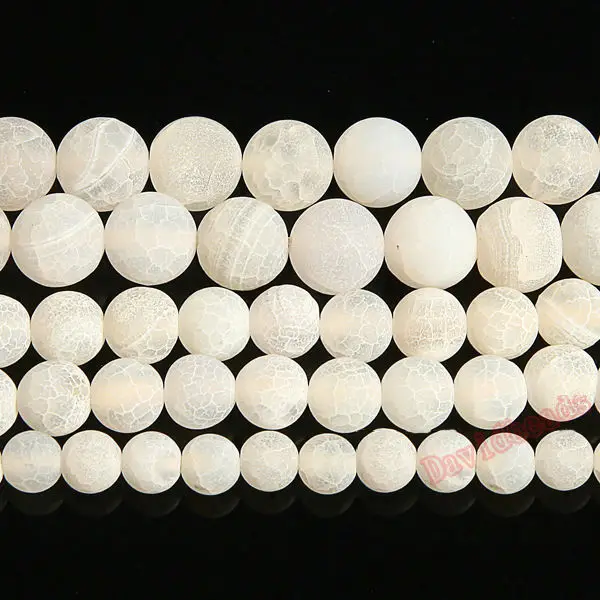  Free-Shipping-Natural-Stone-Frost-Crab-White-Agate-Round-Loose-Beads-4-6-8-10-12MM 