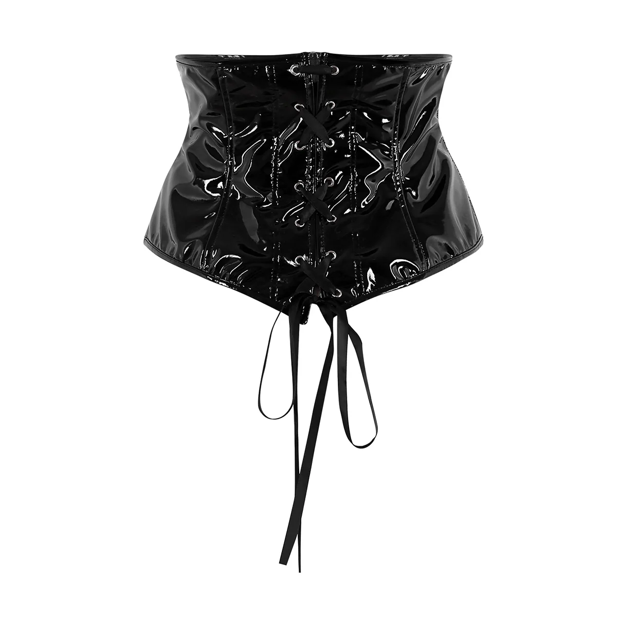 IEFiEL Womens Wetlook Sexy Clubwear Costume Faux Leather Lace Zip Front Steampunk Gothic Trainer Underbust Corset Bustier -Zentai shop online HTB12qvbXZnrK1RjSspkq6yuvXXav.jpg