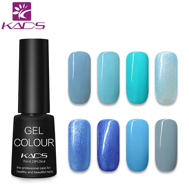 

KADS 12 Colors Beauty Blue Series 7ML Nail Gel Polish Lacquer Glue UV Gel Nail Polish Long Lasting Soak off Nail Art