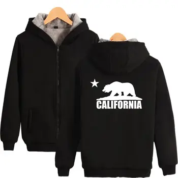 

California Flag Hoodies Mens Fashion Casual Clothing Brand Thick Warm Winter Hooded Sweatshirts California Independence Clothing