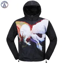 2017 Mr.1991INC 3D Jacket For Men Autumn Winter Fashion Cap Windbreaker Jacket Thin 3D Printed Flying White Horse Hooded Jakcet
