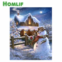 Полный квадратный/круглый дрель 5D DIY на заказ Алмазная картина "Рождественский Снеговик" 3D вышивка крестиком 5D домашний декор подарки