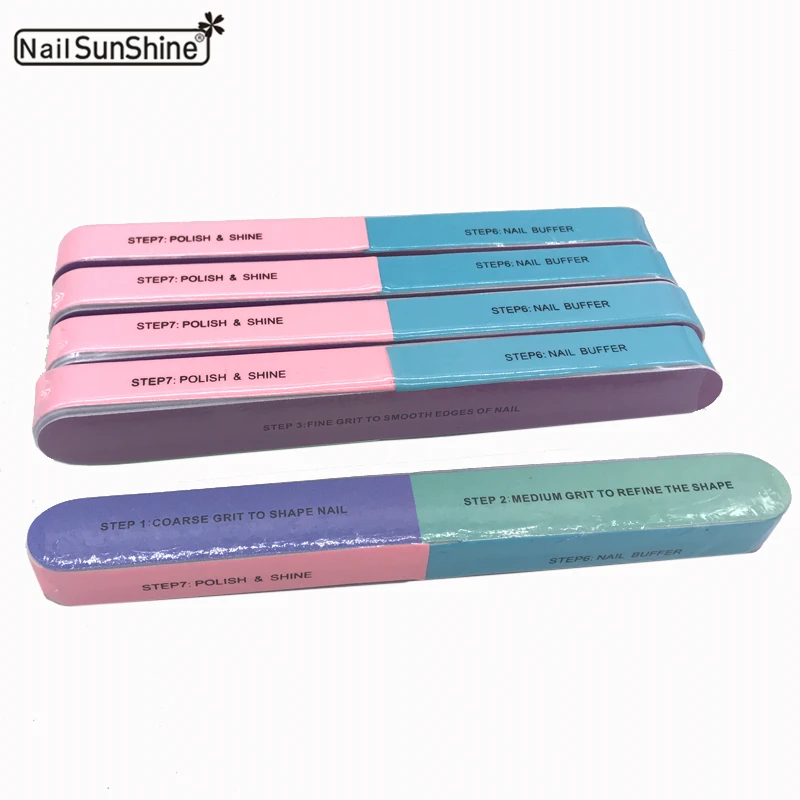 Buffer do Bloco Lixa de Unhas Atacado Unha Shiner Tampão Lustrando Arquivos Lisa Brilhante 7 Maneiras Cuticle Remover Espuma Polidor Ferramenta 60 Pcs