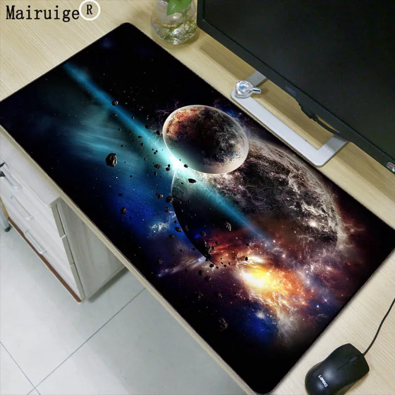 Moon Space Blue Large Mouse Pad Gaming Waterproof Mousepad ...