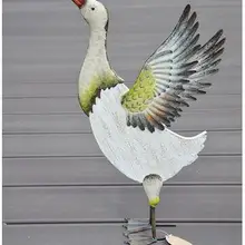 Скидка 50%, 49*27 см, украшение сада, движущиеся подарки, цветные украшения утки. Окрашенные деревянные+ железные, вилла подарок. Балкон украшения