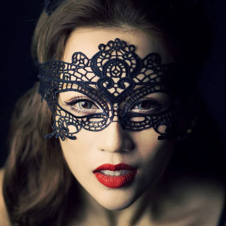 

1pc 2017 New Girls Women Hot sales Black Sexy Lady Lace Mask Cutout Eye Mask for Masquerade Party Fancy Dress Costume