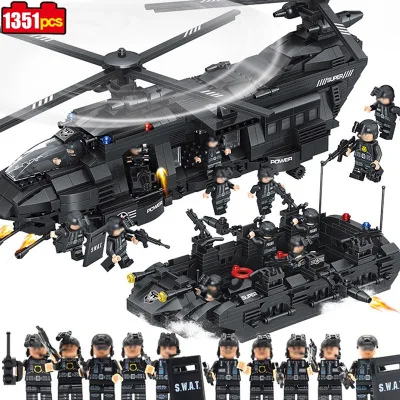 

Sluban 0108 Toys Military Army Building Blocks Compatible LegoINgs educational toys Minecraft City DIY Team Transport Helicopter