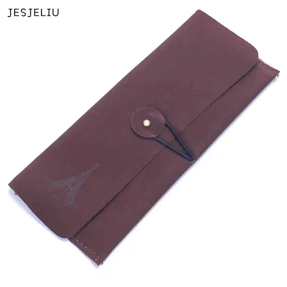 

JESJELIU 1 PCS Vintage Elegant Paries Eiffel Tower PU Leather Pen Bag / Pencil Case Office Stationery