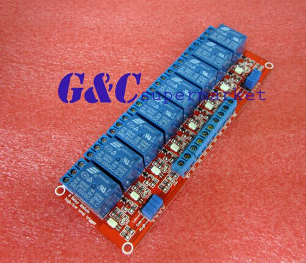 

12V 8-Channel Relay Module with Optocoupler H/L Level Triger