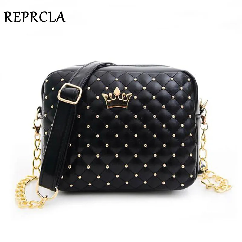 

new lady Bag Fashion lady Messenger Bags Rivet Chain Shoulder Bag High Quality PU Leather Crossbody N0310