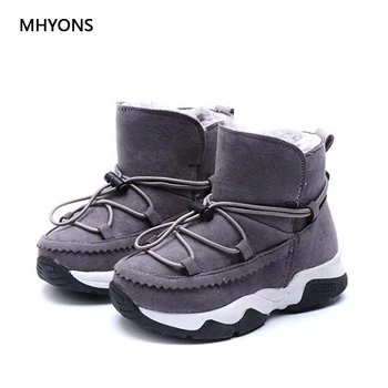 

Winter 2019 Children Girls Snow Boots Kids Shoes Warm Plush Soft Bottom Baby Boys Girl Boots Leather Winter Martin Boot For Baby