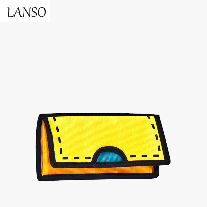 

2017 New Canvas Comic Coin Purse 2D Cartoon Drawing Stereoscopic Wallets Canvas Women's Clutch New Year Gift Unique Card Holder