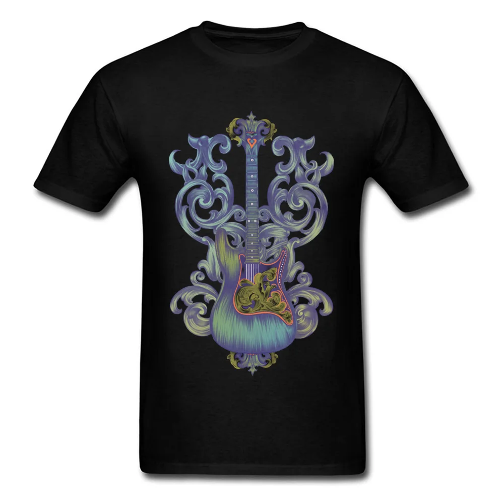 Angel Guitar 2018 Hot Sale Mens Tshirts Crewneck Short Sleeve Pure Cotton Tees Normal Tees Top Quality Angel Guitar black