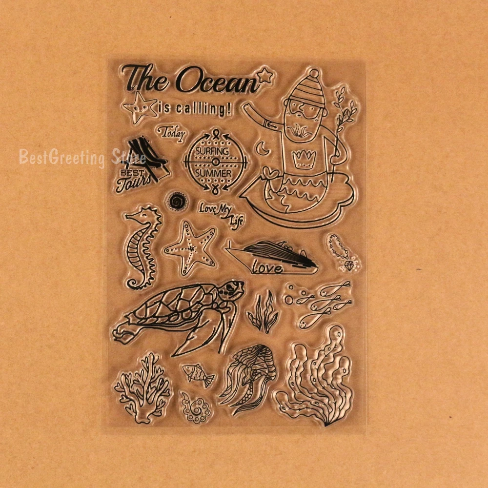 fun the ocean is calling clear stamps transparent clear ocean animals stamps crafting card