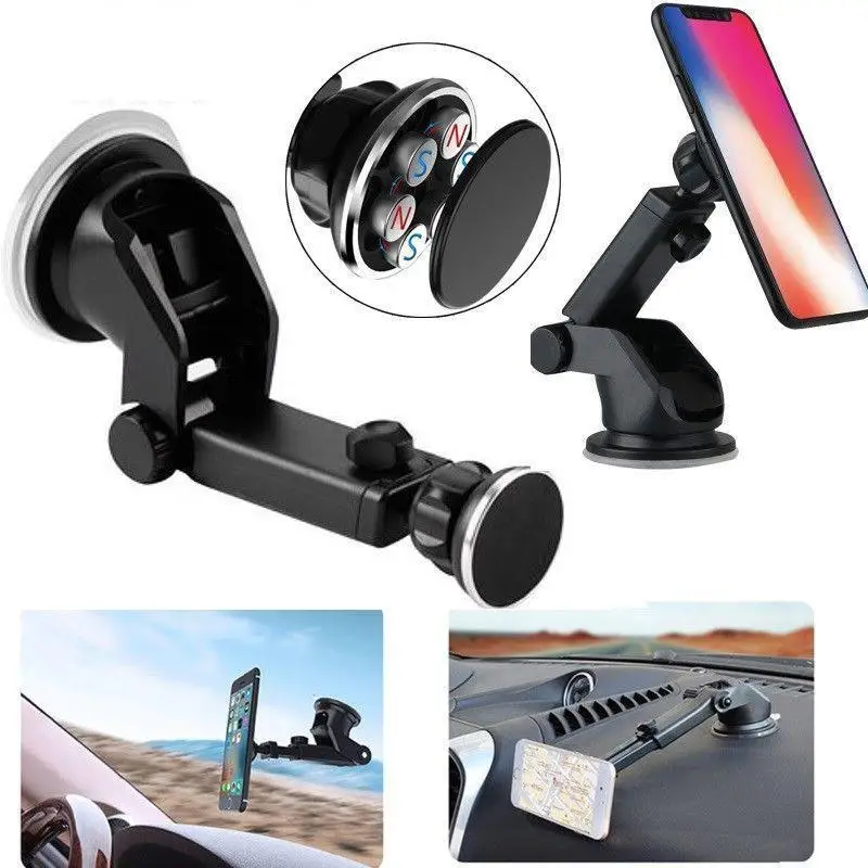 

Rotating 360° Magnet Telescopic Mount Car Dash GPS Holder Bracket for iPhone XS Samsung S10