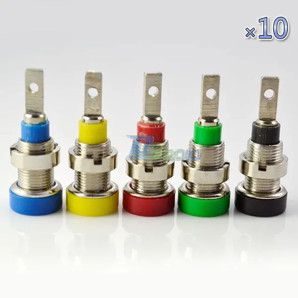 10Sets Multimeter instrument 2MM Binding Post Banana Socket panel mount