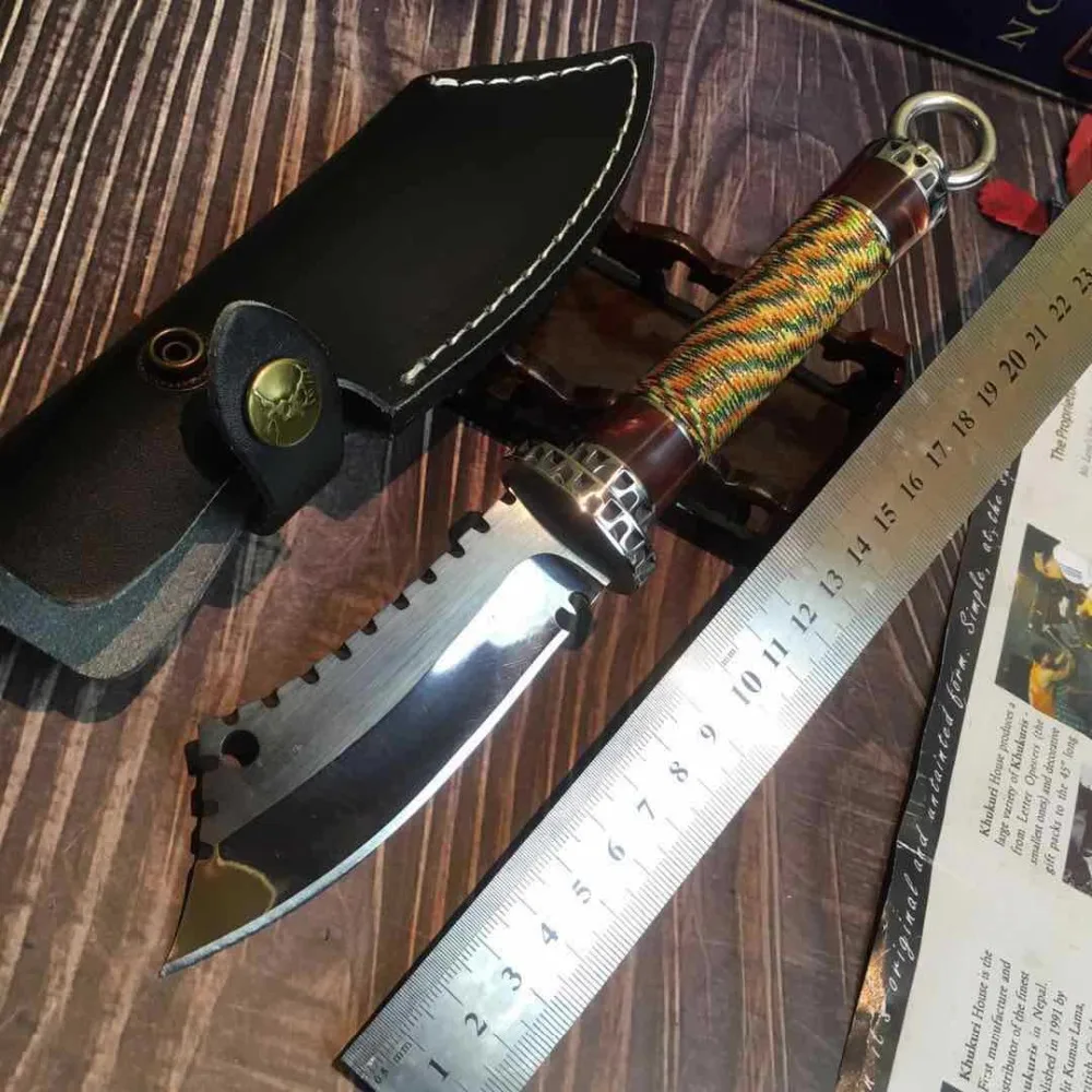 Высокая твердость тактический механизм на открытом воздухе армейский охотничий нож мачете Рэмбо нож с фиксированным лезвием Ножи боевое Выживание Кемпинг EDC инструмент