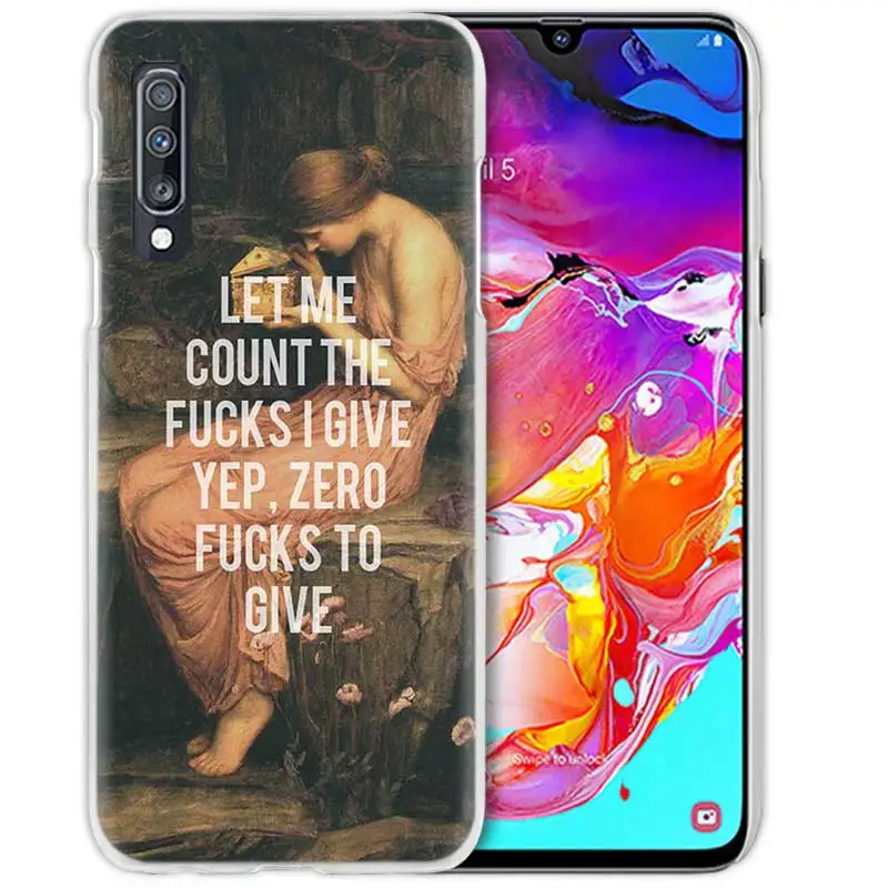 10 Художественный чехол для samsung Galaxy A50 A70 A20e A40 A30 A20 A10 A8 A6 Plus A9 A7 жесткий прозрачный чехол для телефона смешная Мона Лиза - Цвет: 10