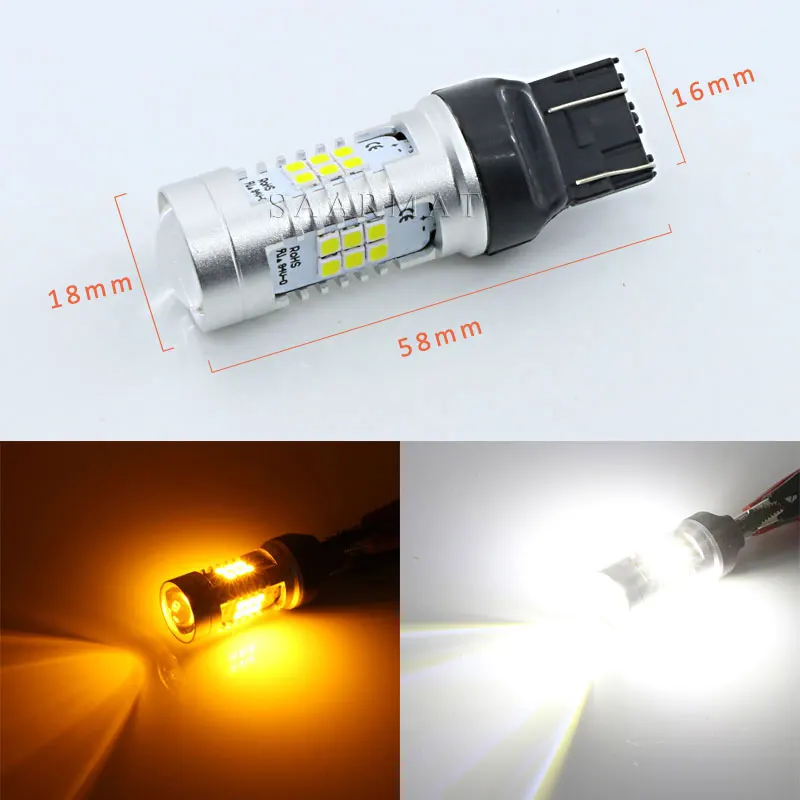 2 шт. светодиодный ные лампы T20 7443 7440 21 SMD для заднего хода дневные ходовые огни Honda