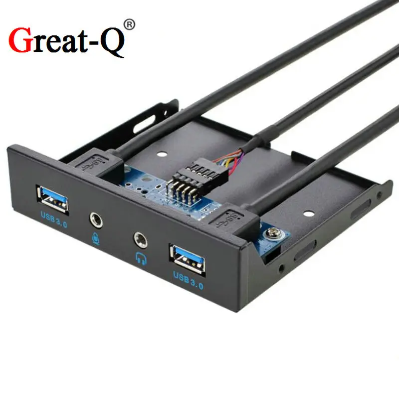 Гибкая Передняя панель Great-Q 3 5 дюйма 2 порта s USB 0 концентратор HD аудио микрофон