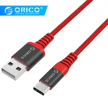 Кабель ORICO Scharge type-c для USB-A, 1 м/3 фута, зарядный шнур, черный/красный, кабель синхронизации для смартфонов и планшетов