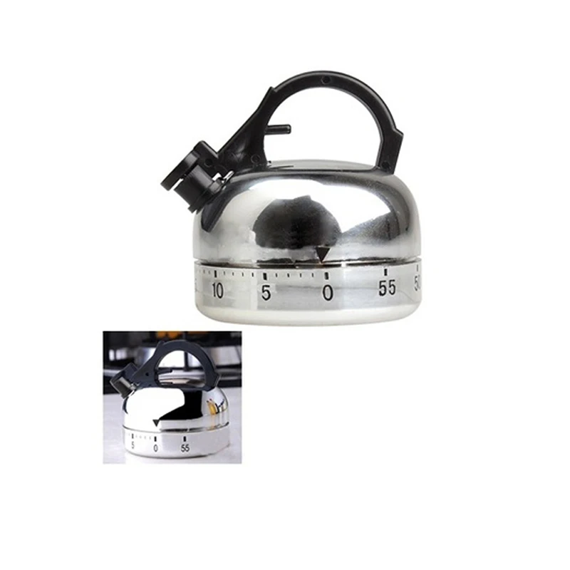 

New Arrival Practical 60 Minute Mechanical Kitchen Timer Alarm Teapot Shaped Timer Clock Counting HR