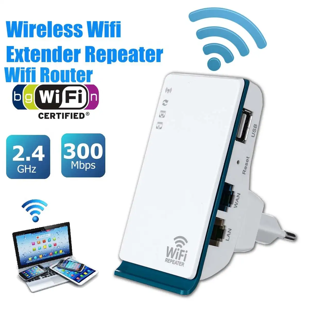 

LEORY 300Mbps Wireless Wifi Repeater 2.4G Router Signal Booster Extender Hotspot WiFi signal amplifier
