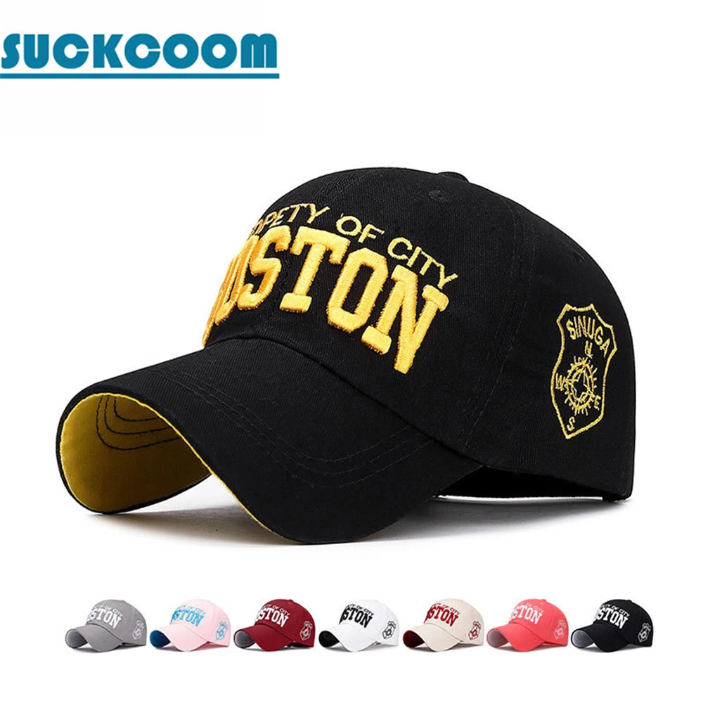 [SUCKCOOM] летняя хлопковая шляпа Женская Бейсболка s BOSTON буквы вышивка Casquette