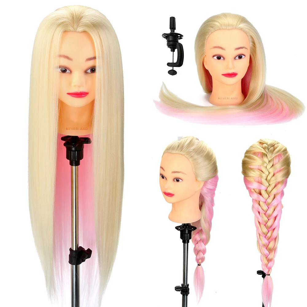 26 Hair Of Head Braiding Practice Mannequin Head 100 High Temperature Fiber Long Hair 