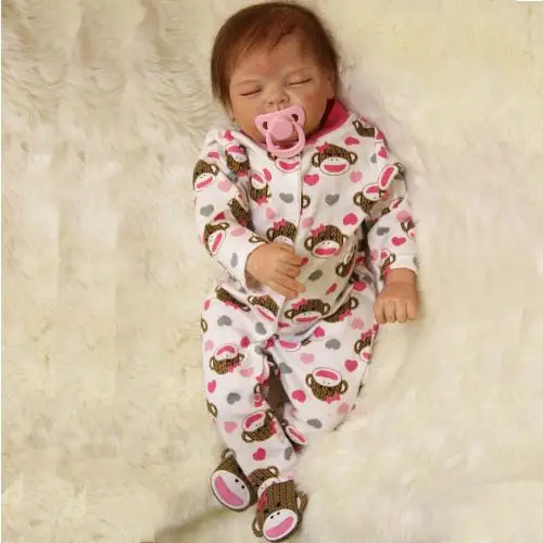 Bebe Reborn Baby Doll 22 дюйма 55 см Силиконовая виниловая Кукла Новорожденный