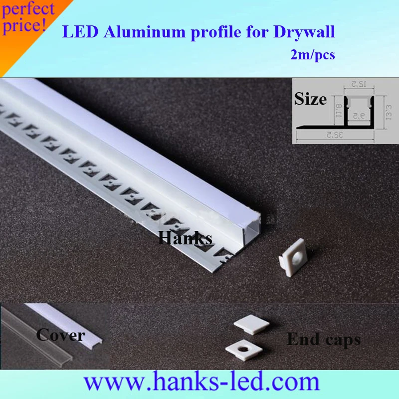 

10pcs/lot 2m/pc Drywall aluminum profile for led tile light 5050 3528 with Fedex shipping