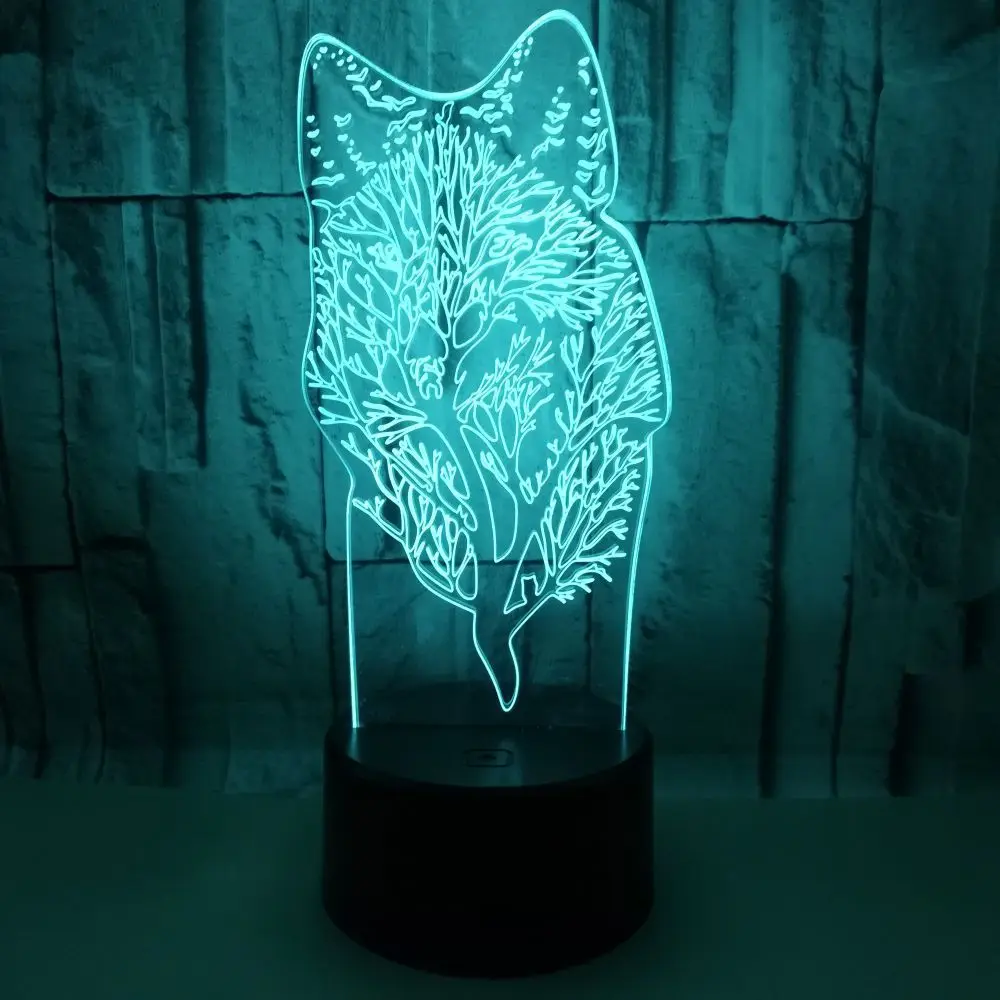 

Souvenir Advertising Creative Wolf 3d Nightlight Animal 3d Moderne Desk Lamp Gift Customized Touch Remote Control 3d Table Lamp