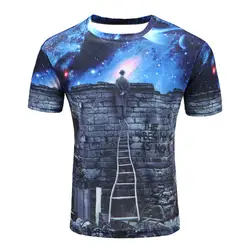 Более новый Galaxy пространство рубашка с принтом Футболка Лето 141