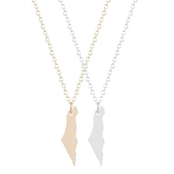 Vintage Fashion Jewelry Pendant Israel Map Necklace Vintage Map Pendant Necklace for Women Nice Jewelry For Women