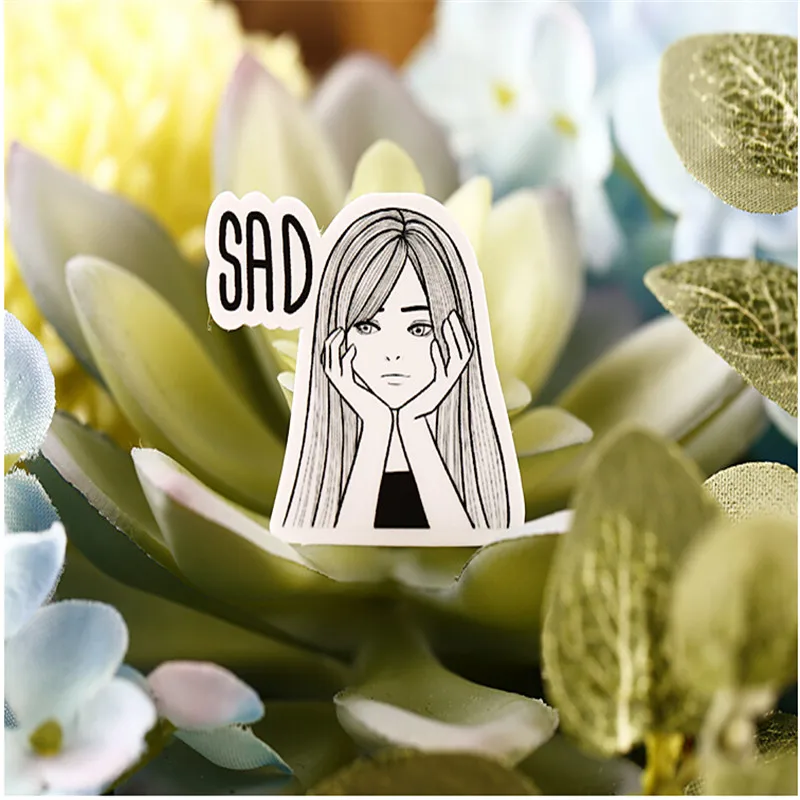 40pcs Creative Cute Self-made Black and white fashion girl Scrapbooking Stickers /Decorative Sticker /DIY Craft Photo Albums - Image 5